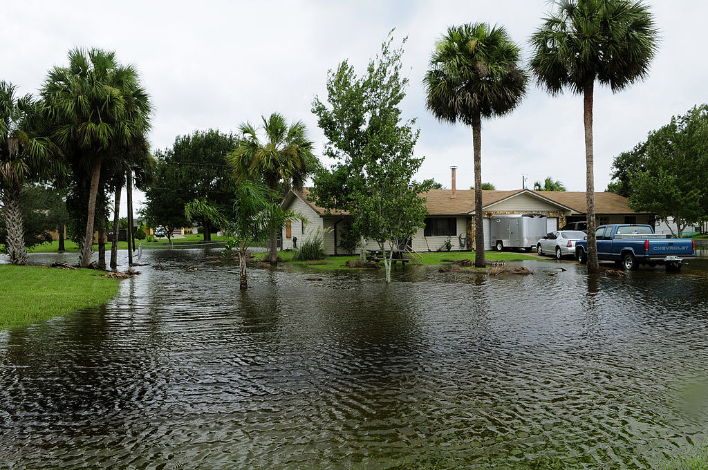 Florida street flooded by hurricane